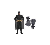 Dark Knight Rises Costume, Mens Batman Muscle Costume Style 2, Large, CHEST 42 - 44", WAIST 34 - 36", INSEAM 33" & Official Adult's Batman Gauntlets