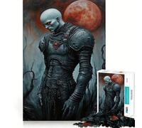 Dark Knight Under Blood Moon 1000 Pieces Jigsaw Puzzles for Adults Indoor Play Fine Detail Home Activity (38x52cm)