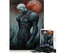 Dark Knight Under Blood Moon Hard Jigsaw Puzzle for Adults 1000 Pieces Recall Boost Accurate Cut Real Challenge Home Art (50x75cm)
