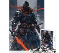 Dark Knight Warrior with Swords Jigsaw Puzzles 1000 Pieces Birthday Gifts Tough Challenge Home Decoration Toys Suitable for People Aged 14 And Above (50x75cm)