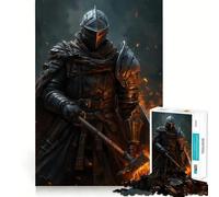 Dark Knight with Flaming Axe 1000 Piece Jigsaws for Adults Stress Free Nice Thick Happy Challenge Premium Gift (38x52cm)