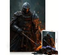 Dark Knight with Flaming Axe Jigsaw Puzzles 1000 Pieces for Adults Decompress Game Tight Joint Home Enjoyable (38x26cm)