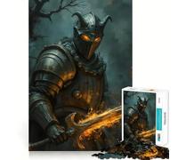Dark Knight with Flaming Sword Jigsaw for Adults 1000 Pieces Reason Boost Indoor Play Playful Challenge Wall Art (38x26cm)