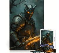 Dark Knight with Flaming Sword Jigsaw for Adults 1000 Pieces Reason Boost Indoor Play Playful Challenge Wall Art (38x26cm)