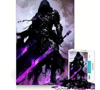 Dark Knight with Purple Swords Jigsaw Puzzle for Adults 1000 Pieces Serene Game DownTime Game Pattern Build Xmas Gift (38x26cm)