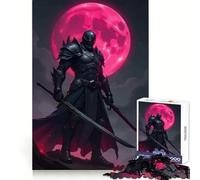 Dark Knight with Swords Under Moon Jigsaw for Adults 1000 Pieces Reason Boost Indoor Play Playful Challenge Wall Art (38x26cm)