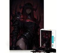 Dark Knight Woman with Horned Armor Jigsaw Puzzle1000 Pieces Brain Think Stress Relief Play Fun Challenge Art Display (38x26cm)