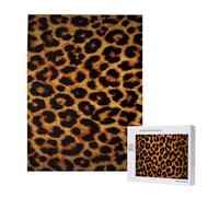 Dark Leopard Print,500 Pieces Wooden Jigsaw Family Game Jigsaw Puzzles for Adults Teens