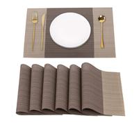 (Dark & Light Brown, 6PCS) Time to Sparkle Placemats Heat-resistant Christmas Halloween Dinning Table Mats Protection Decor Gift Kitchen Home Restaurant Hotel Party Garden