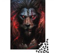 Dark Lion Warrior 1000 Piece Adults Puzzle Kids Age Games Puzzle Game Difficult Impossible Challenge High Difficulty 52x38cm/1000pcs