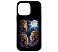 Dark Lions Under the Full Moon Vintage Fantasy Lightning Case for iPhone 14 Pro Max