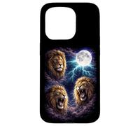 Dark Lions Under the Full Moon Vintage Fantasy Lightning Case for iPhone 15 Pro