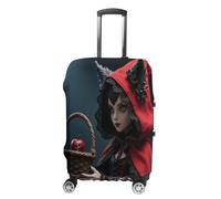 Dark Little Red Riding Travel Luggage Cover Stretchable Airplane Suitcase Protector Sleeve Universal Washable Fit for 19-32 Inch Checked Baggage,Water Resistant Durable Luggage Protector X-Large