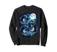 Dark Lochness Monster Under the Moon Fantasy Lightning Art Sweatshirt