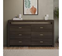 Dark Mango Wood Chest of 6 Drawers - Vixen