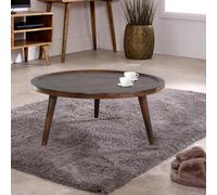 Dark Mango Wood Round Coffee Table