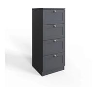 Dark Matt Grey 4 Drawer Chest Of Drawers FWStyle Grey One Size