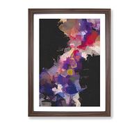 Dark Matter Abstract Framed Wall Art Print A2 Walnut