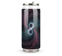 Dark Matter Tides Printed Stainless Steel Thermos Cup with Lid and Straw Suitable for Use in The Car Traveling Fitness Outdoor Activities Cafes Offices Home Use Etc