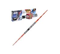 Dark Maul's electronic double-bladed lightsaber from Star Wars, official licensed red lightsaber, suitable for costumes.