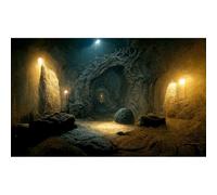 Dark Medieval Castle Dungeon Backdrop Ancient Prison Cell Stone Caves Underground Tunnel Corridor with Light Photography Background Horror Underground Dungeon Backdrop Decorations Props 20x10ft