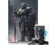 Dark Medieval Knight Jigsaw Puzzles for Adults 1000 Piece Mindful Game Clean Cut Happy Challenge Birthday Present (38x52cm)