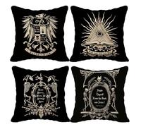 Dark Memento Mori The Undead Unicorns Gothic Macabre Art Throw Pillow Case,18 x 18 Inch Set of 4,Gothic Home Decor, Gifts Wife, Sister, Husband, Gothic Lover, Gothic Pillows Cover for Sofa Couch Bed