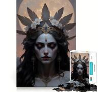 Dark Moon Beautiful Woman for Adults 1000 Piece Jigsaw Puzzle DownTime Game Indoor Play Fun Challenge Wall Accent (38x52cm)