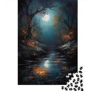 Dark Moon Forest 1000-Piece Puzzle for Adults, 70x50cm/1000pcs, White Cardboard with Reduced Dust; Easy to Revisit Throughout The Week