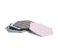 Dark Multicolour Silicone Drinks Coasters set of 6 by Stone & Thyme - a UK Brand. Scandinavian Style Hexagon Coasters, Non Slip, Heatproof, Easy to Clean, for Indoor and Outdoor use