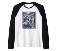 Dark Nature Art Gothic Woodland Skull Moon Collage Raglan Baseball Tee