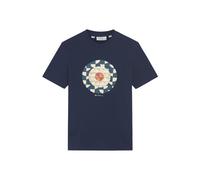 (Dark Navy, 4XL) Ben Sherman Crew Neck Geo Target Print T-Shirt For Men