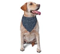 Dark Navy Blue Lines Print Pet Scarf Adjustable Dog Scarf Triangle Pet Bandanas For Pets Accessories Outdoor