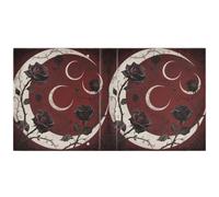 Dark Night Moon Black Roses 1 and A Half Inch Notebook Binders Three Rings Binders with Interior Pockets 1 Pack Office Binder Supplies 200 Sheets