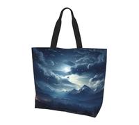Dark Night Sky Shoulder Bag Handle Shopping Bag Foldable Handbags For Daily Use Travel Beach