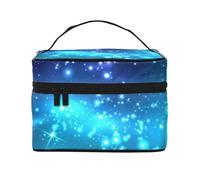 Dark Night Sky with Stars and Galaxy Vector Image, Makeup Bag, Portable Cosmetic Bag for Women - Travel Cosmetic Organizer, Toiletry Pouch, The Go-to Gift That Never Disappoints for Special Moments