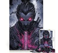 Dark Ninja with Glowing Katana Jigsaw Puzzle 1000 Piece Calm Game Serene Game Joyful Challenge (38x52cm)