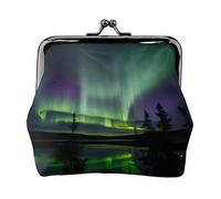 Dark Northern Lights coin purse for women,small womens wallet,small makeup bag for purse,ultra-thin retro change wallet, Black, One Size, Art Deco