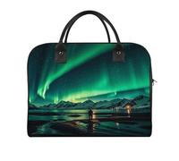 Dark Northern Lights Laptop Tote Bag Casual Travel Handbag Multi Pocket Shoulder Bags for Work Travel