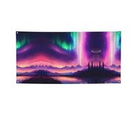 Dark Northern Lights Print Banner Party Backdrops For New Year Graduation Wedding Birthday Party Decor