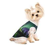 Dark Northern Lights Print Dog Lightweight Shirt,Summer Cool Breathable Dog T-Shirts,Pet Sleeveless Stretchy Clothes