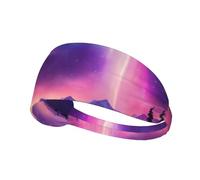 Dark Northern Lights Print Elastic Exercise Headband, Breathable Hair Band For Makeup, Yoga, Running, Sports
