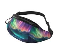 Dark Northern Lights Print Men and Women Lightweight Pack Waist Bag for Travel Hiking Cycling Running Fits