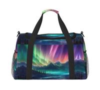 Dark Northern Lights print Overnight Bags for Women and Men Shoulder Bag Carry On Bag for Traveling Travel Essentials, Black, One Size