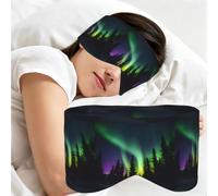 Dark Northern Lights Print Print Travel Eye Mask Full Wrap Adjustable Darkness Sleep Headband