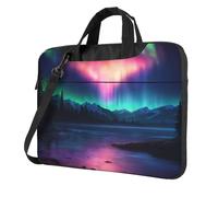 Dark Northern Lights Print Ultra-Thin Portable Laptop Bag Stylish Women Men Briefcase Office Commute Travel