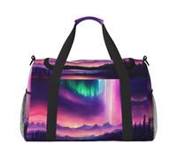 Dark Northern Lights Travel Duffel Bag Large Foldable Waterproof Overnight Bag Beach Swim Bags Pool Sports Gym