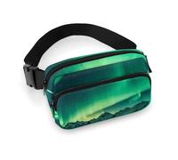 Dark Northern Lights Waist Bag Fashion Fanny Bag with Adjustable Strap for Outdoor Workout Cycling Unisex, white, 20x13cm, Waist Bag