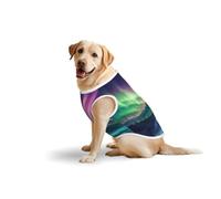 Dark Northern Lightsprint Large Pets Vest Breathable Sleeveless Tank Top Cozy Lightweight Walks Travel T-Shirt