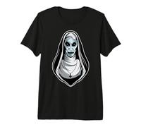 Dark Nun Satanic Horror Halloween Trick or Treats Unholy Nun Premium T-Shirt